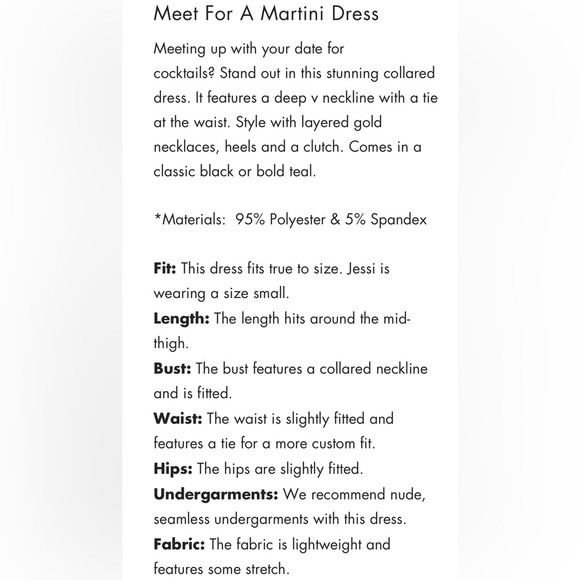 vestique Teal Slimming Wrap Waist "Meet For A Martini Dress" NWT - Size M - Picture 6 of 7